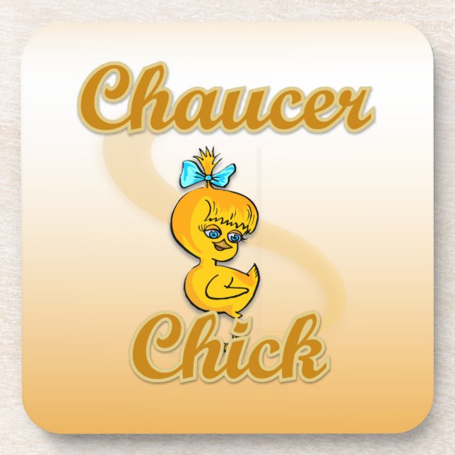 Chaucer Chick Getränkeuntersetzer (Vorderseite)