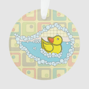 Chaucer le canard en caoutchouc ornement en acryli
