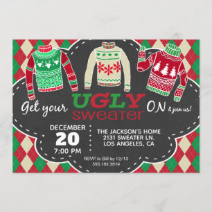 Chaud affreux Noël Fête Invitation