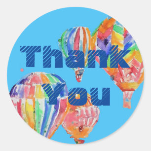 Chaud Air Balloon Aquarelle Boys Sticker Anniversa