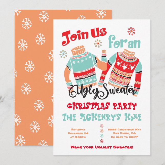 Chaud doux Noël Invitation (Devant / Derrière)