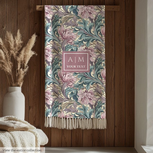 Chaud Morris inspiré pimpernel couverture patrimoi (Warm Morris inspired pimpernel heritage blanket)