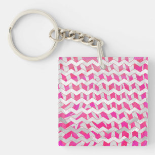 Chaud rose et blanc Chevron Zebra