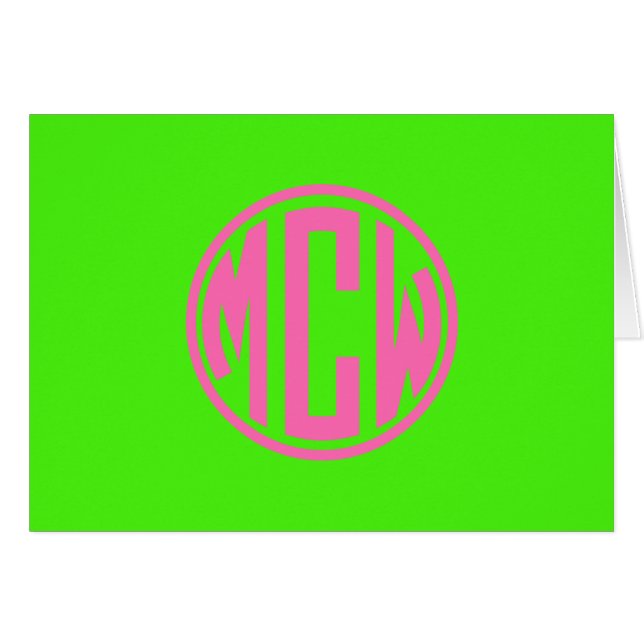 Chaud rose Lime vert Preppy Cercle Monogramme do-i (Devant Horizontal)