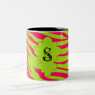 Chaud rose Lime Zebra Print Animal Coffee Mug Cup