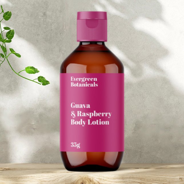 Chaud rose moderne Cosmétique Étiquette bouteille (Créateur téléchargé)