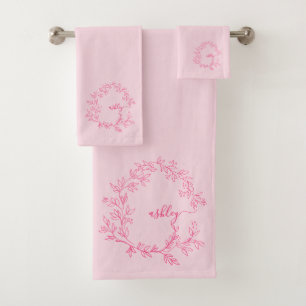 Chaud rose moderne Script Girl Monogramme Nom