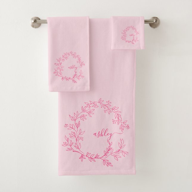 Chaud rose moderne Script Girl Monogramme Nom (En situation)