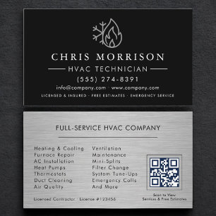 Chauffage & Climatisation Carte de visite QR Code 