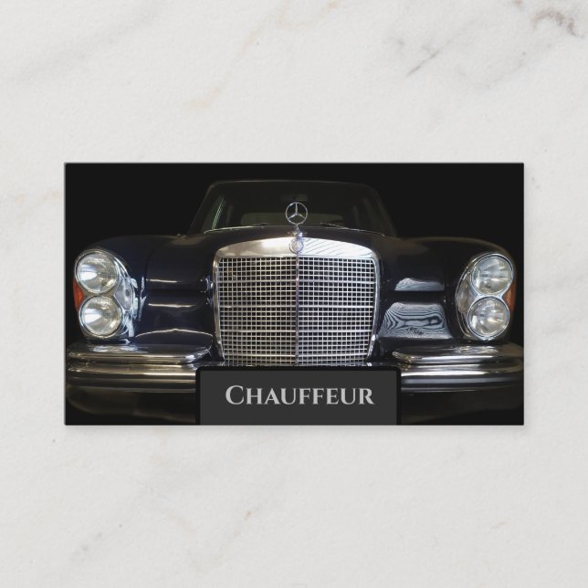 Chauffeur-Adel Mercedes Benz Oldtimer-Fahrer Visitenkarte (Vorderseite)