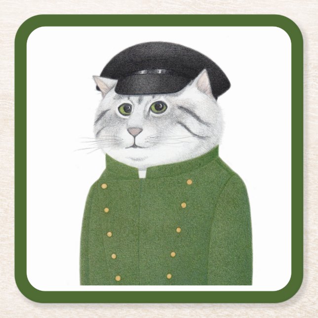 CHAUFFEUR CAT Square Paper Untersetzer (Vorderseite)