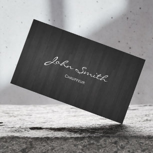 Chauffeur Fahrer Elegantes dunkles Holz Visitenkarte