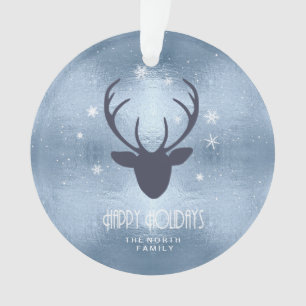 Chauffeurs de cerfs Silhouette & Snowflakes Blue I