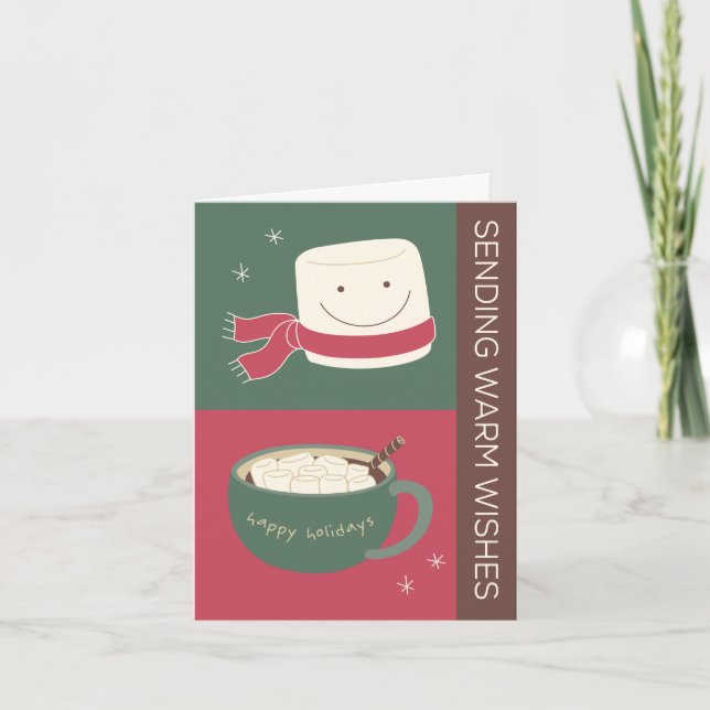 Chauffez la carte de vacances de chocolat chaud de (Devant)