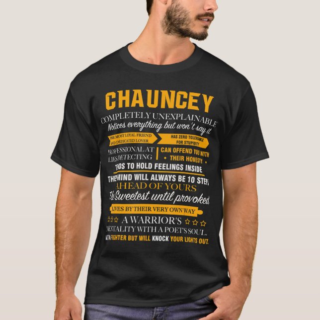 CHAUNCEY kompletter unerklärlicher Name Shirt Vate (Vorderseite)