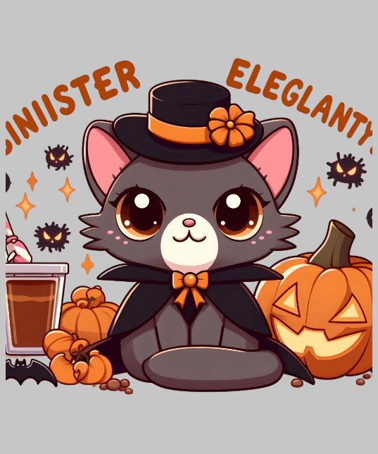 Chausie Cat a Playful Blend Kawaii & Halloween Hoodie (Halsband)