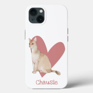 Chausie Cat Watercolor Kitty Pink Herz Case-Mate iPhone Hülle