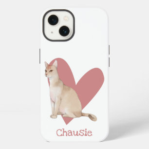 Chausie-Katze Aquarell-Kätzchen rosa Herz iPhone Hülle