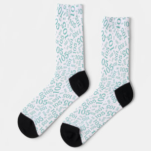 Chaussette 105e anniversaire Turquoise/blanc Motif de numéro 