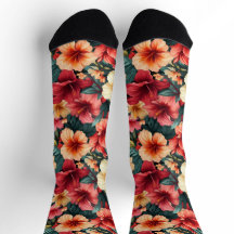 #13 Chaussettes d'équipage à motifs floraux