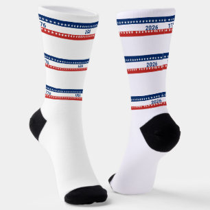 Chaussette 250e anniversaire des États-Unis 1776 2026 Rouge B