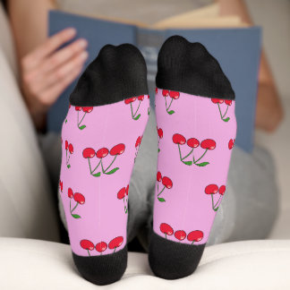 Chaussette 2 Cherries pattern pink