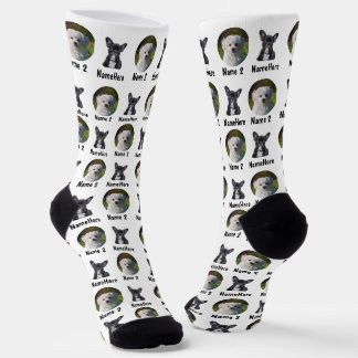 Chaussette 2 Chiens 2 Noms Chaussettes Photo Chien Personnali