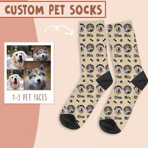 Chaussette 2 Chiens 2 Noms photo personnalisée de Chien sur D