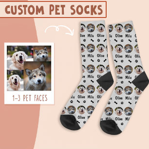 Chaussette 2 Chiens 2 Noms photo personnalisée de Chien sur G