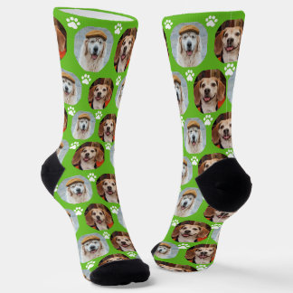 Chaussette 2 Pet 2 Photo Sporty Green Empreintes de pattes mi