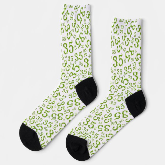 Chaussette 35e anniversaire Green Random Numéro Motif (Gauche)