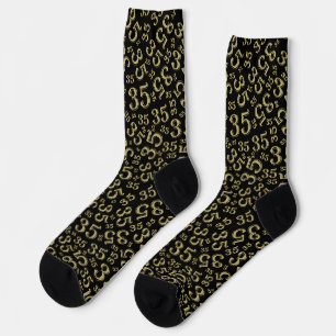 Chaussette 35e anniversaire Noir/Or Random Numéro Motif