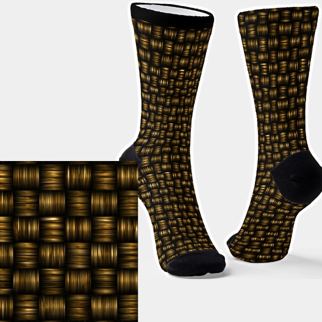 Chaussette 3D Effet Tissé Illusion optique Chaussettes Brown (Créateur téléchargé)