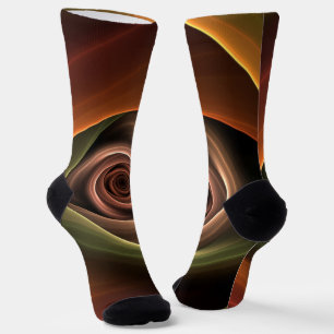 Chaussette 3D Spirale Abstraite couleurs chaudes Art fractal