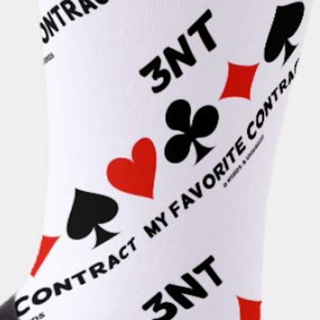Chaussette 3NT Mon contrat favori Quatre cartes convient Brid (Créateur téléchargé)