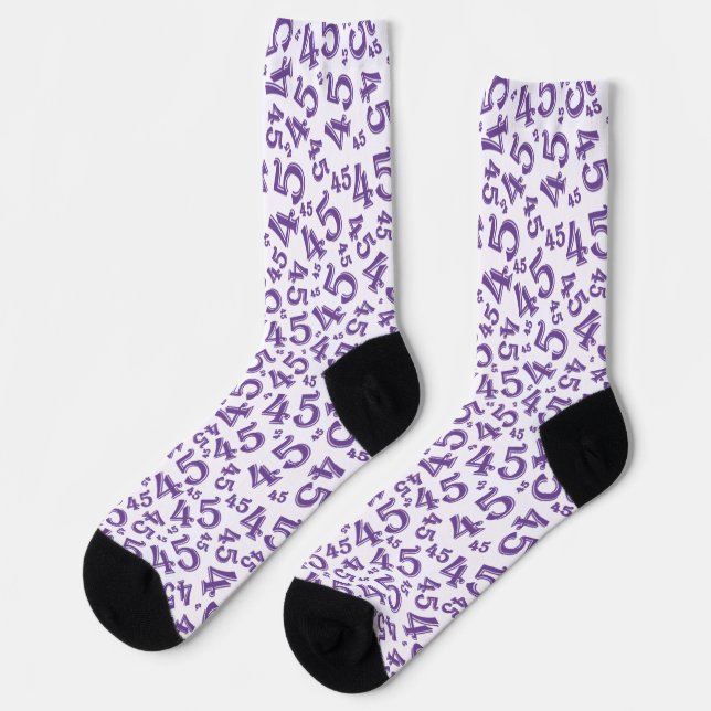 Chaussette 45e anniversaire Purple Random Numéro Motif (Gauche)