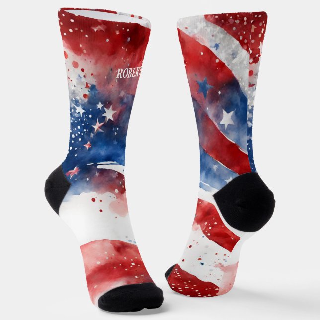 Chaussette 4 juillet Chaussettes rouges et bleues (Angulaire)
