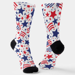 Chaussette 4 juillet Motif patriotique Abstrait