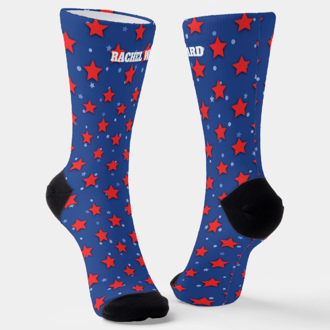 Chaussette 4 juillet rouge et bleu (Angulaire)