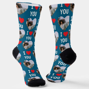Chaussette 4 Photo Collage I Love You