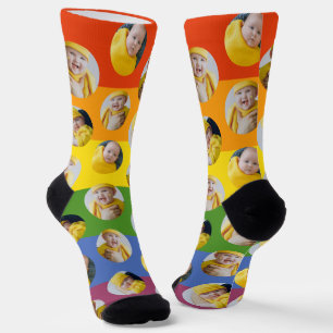 Chaussette 4 Photo Collage Modèle Rainbow Pride Chaussettes a