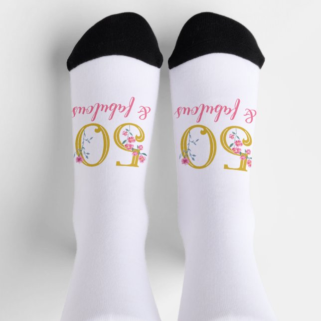 Chaussette 50 et fabuleux or et rose floral (Haut)