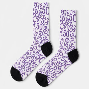 Chaussette 50e anniversaire Purple Random Numéro Motif