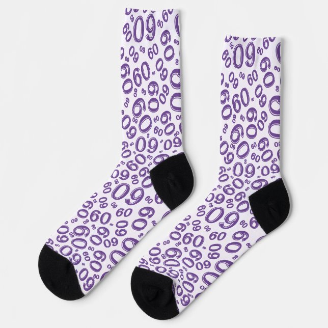 Chaussette 60e anniversaire Purple Random Numéro Motif (Gauche)