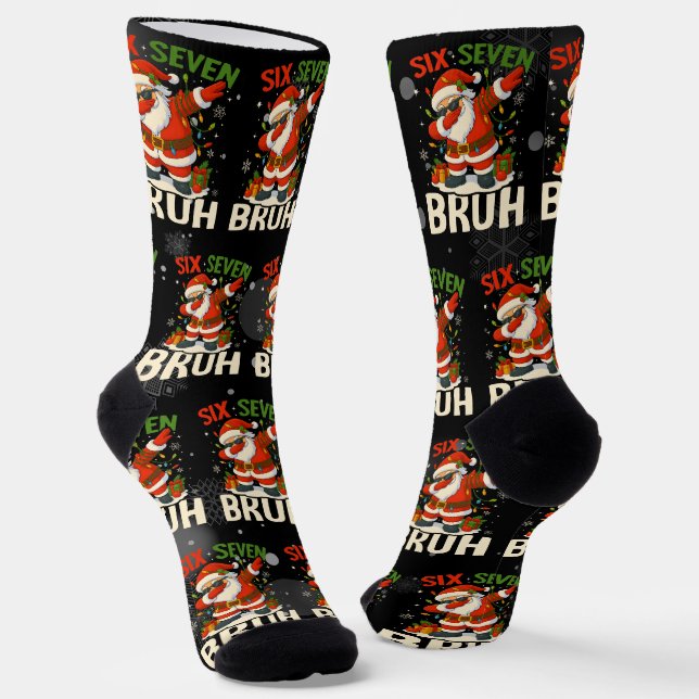 Chaussette 67 Meme Six Seven Bruh Funny Christmas 6 7 (Angulaire)