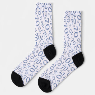 Chaussette 70e anniversaire Motif du numéro bleu aléatoire