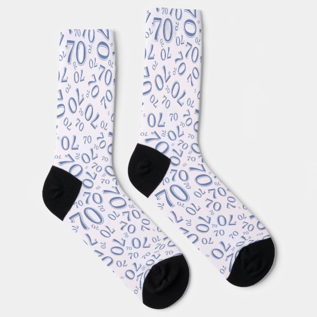 Chaussette 70e anniversaire Motif du numéro bleu aléatoire (Droite)