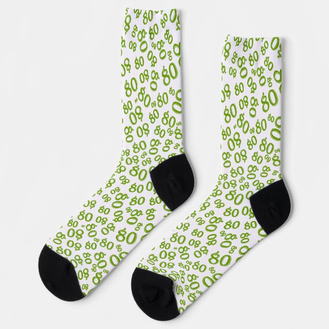 Chaussette 80e anniversaire Green Random Numéro Motif (Gauche)