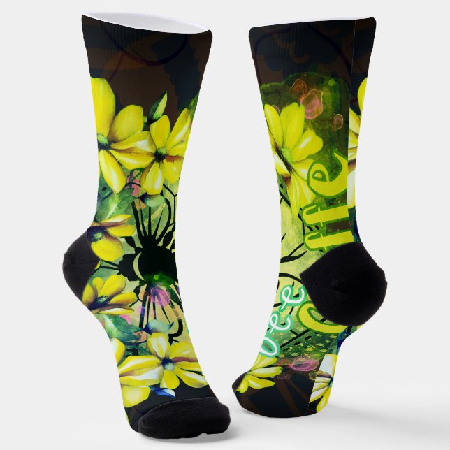 Chaussette Abeille, caffe (Angulaire)