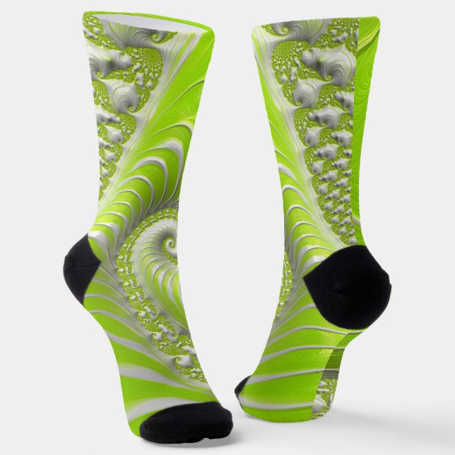 Chaussette Abstract Lime Green (Angulaire)